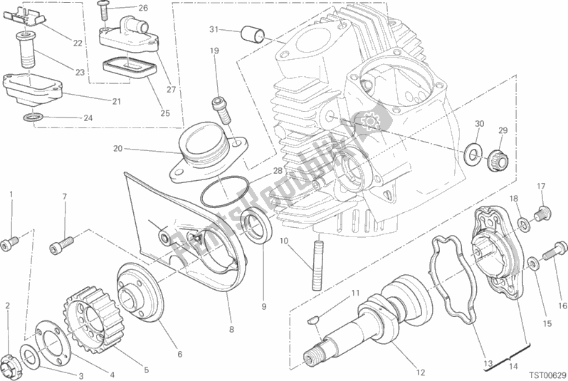 Todas las partes para Sistema De Sincronización De Cabezal Horizontal de Ducati Scrambler Cafe Racer Thailand USA 803 2019
